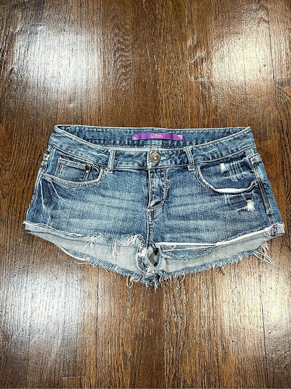 Pink Vintage blue denim shorts